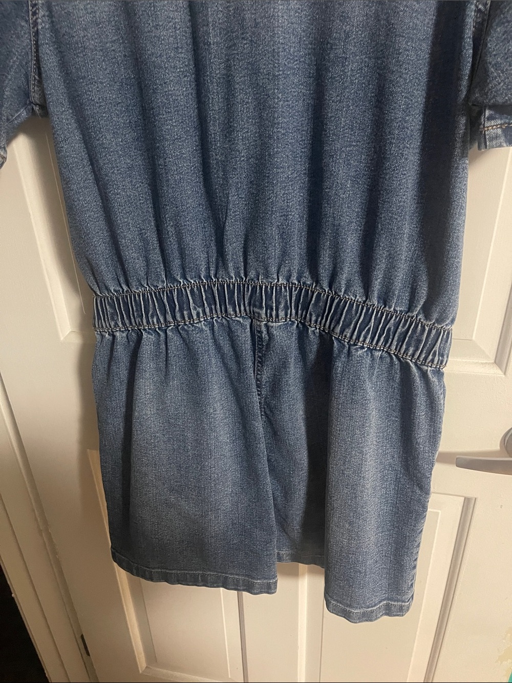 Celebrity Pink Washed Denim Zip Romper in Blue - Picture 4 of 4